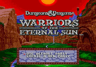 Dungeons & Dragons - Warriors of the Eternal Sun (USA, Europe) Title Screen